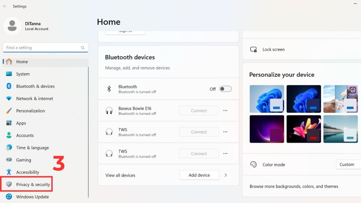 Bật quyền truy cập Micro trên máy tính Windows bước 2