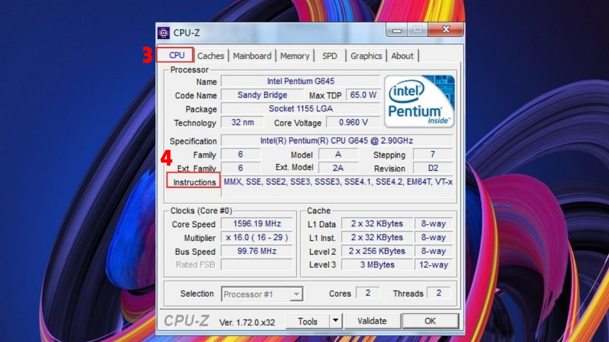 Sử dụng phần mềm CPU Z bước 2