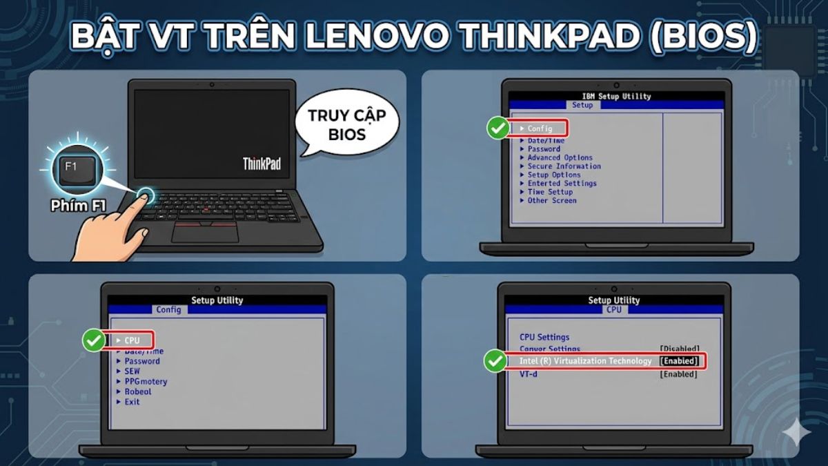 Bật VT trên Lenovo ThinkPad