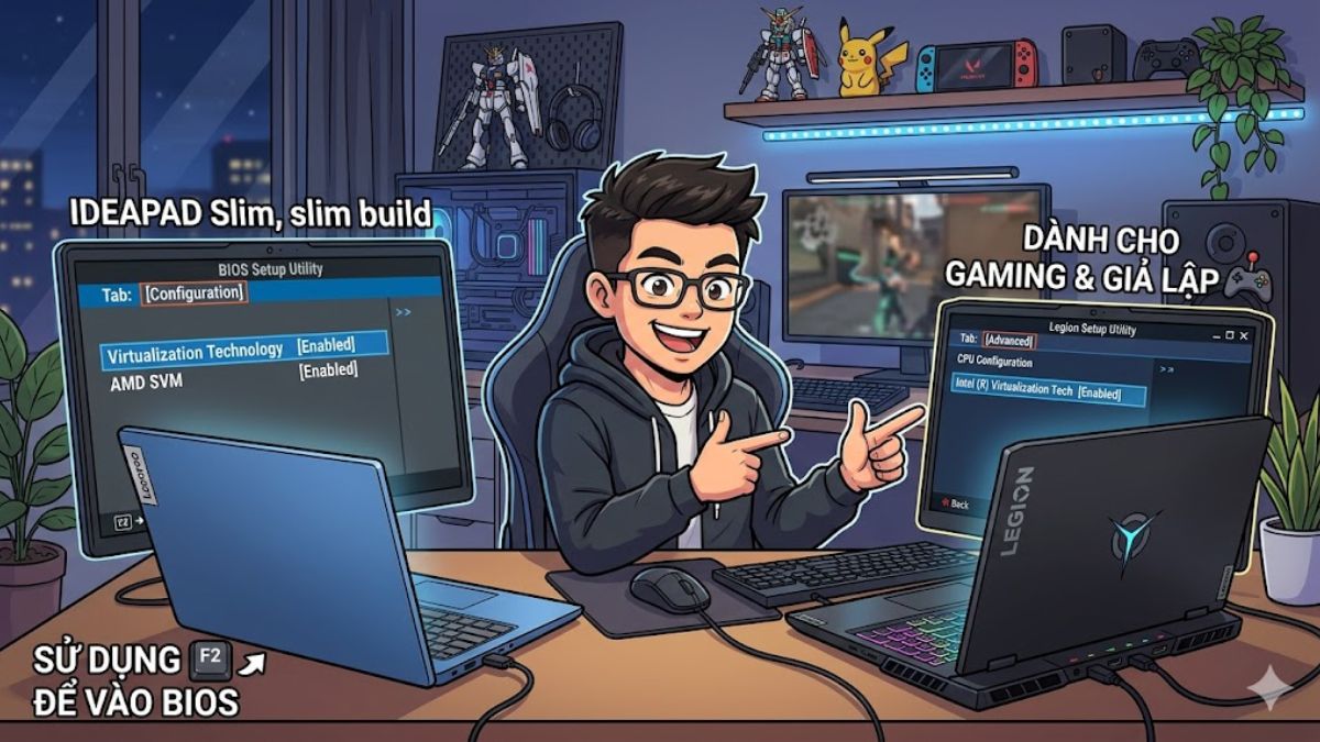 Bật VT trên Lenovo IdeaPad và Gaming 3