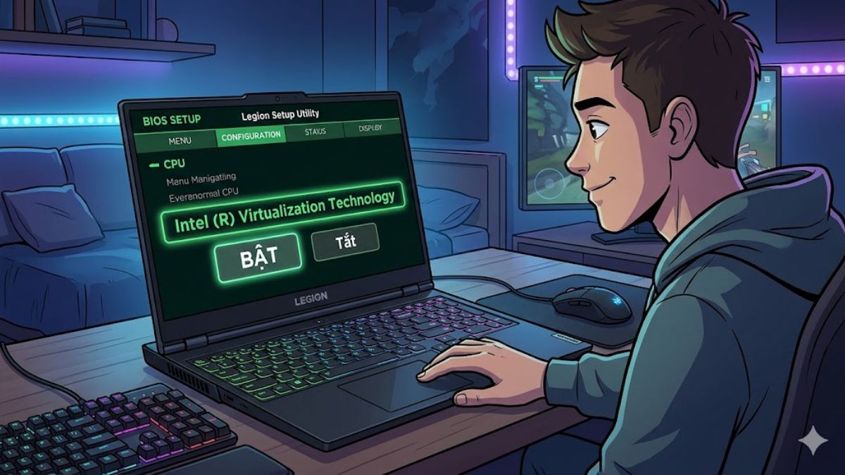 Bật VT trên Lenovo Legion