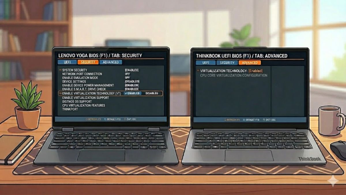 Bật VT trên Lenovo Yoga và ThinkBook