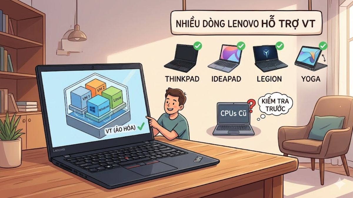 Các dòng laptop Lenovo hỗ trợ công nghệ ảo hóa
