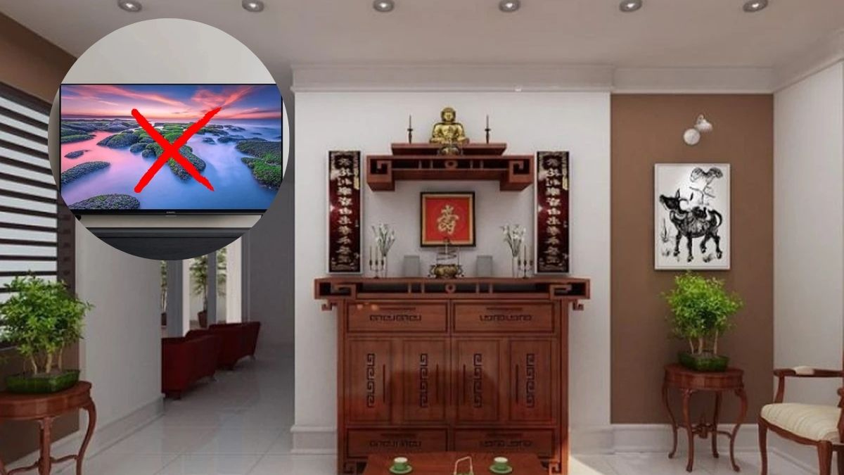 Không đặt tivi đối diện bàn thờ