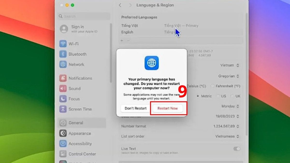 Cách chỉnh tiếng Việt trên MacBook bước 5