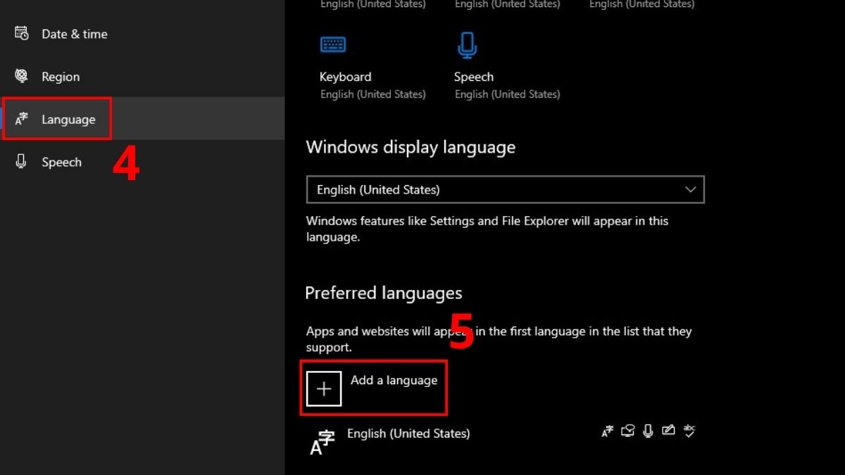 Cách cài tiếng Việt cho laptop Win 10 bước 3
