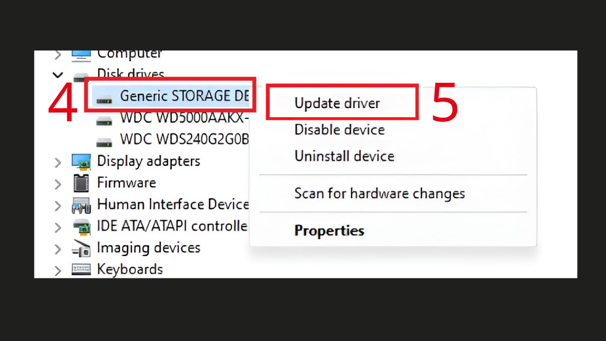 Cập nhật driver ổ đĩa trong Device Manager bước 3