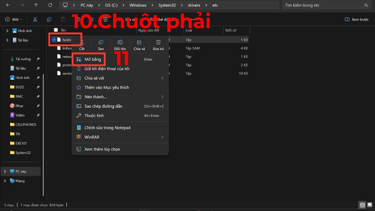 Cách chỉnh file host trên Windows bước 4