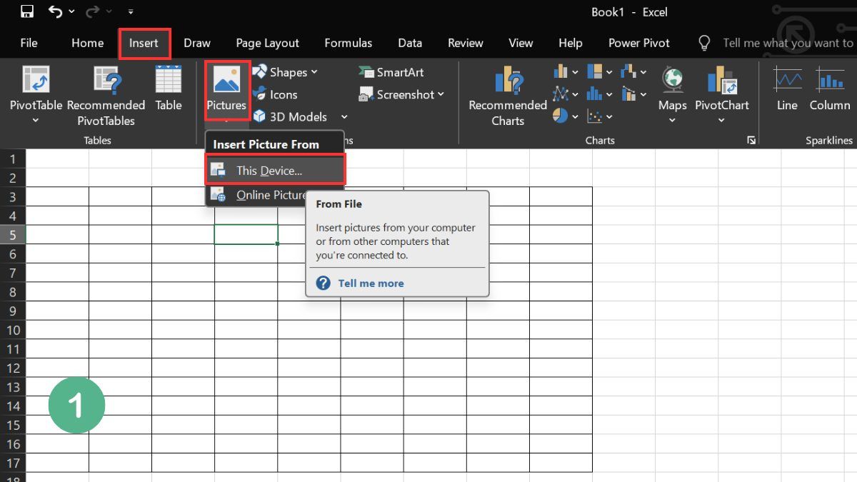 Hướng dẫn cách chèn ảnh vào Excel vừa ô đơn giản bước 1