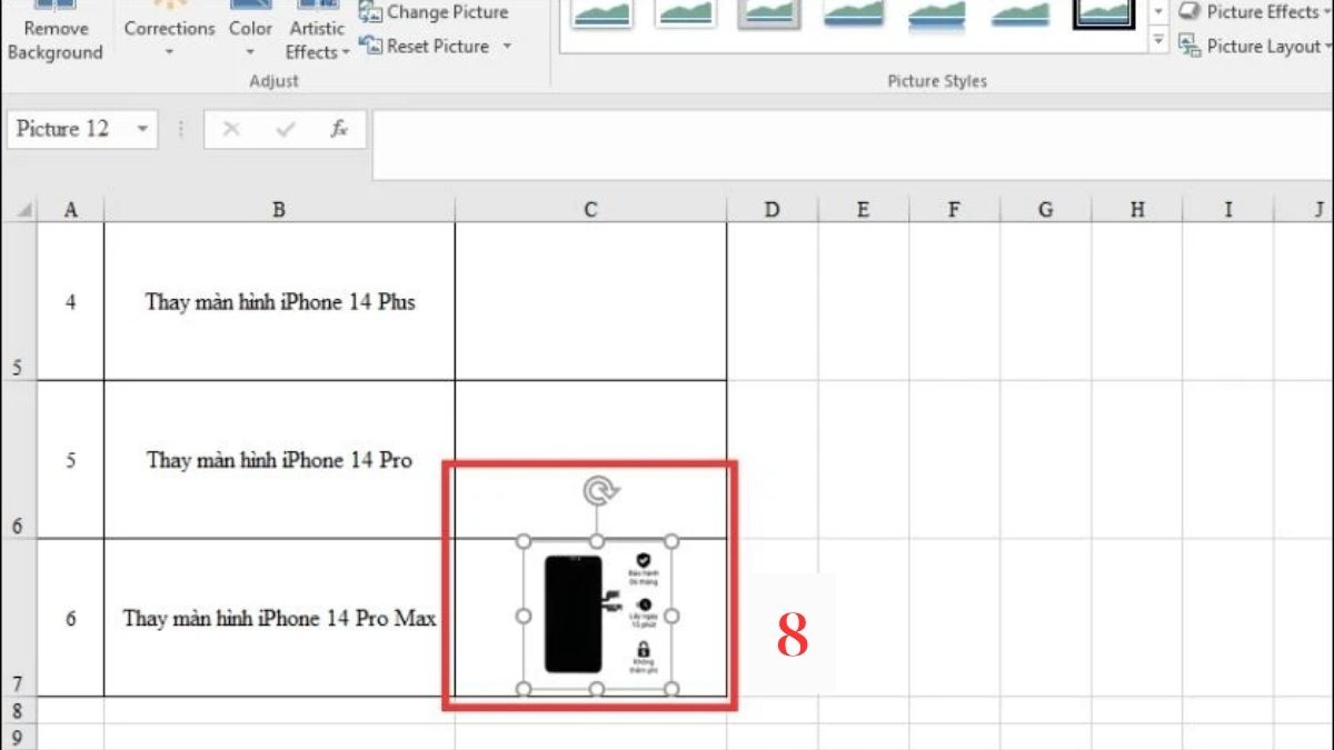 Cách chèn ảnh hàng loạt vào Excel bước 5