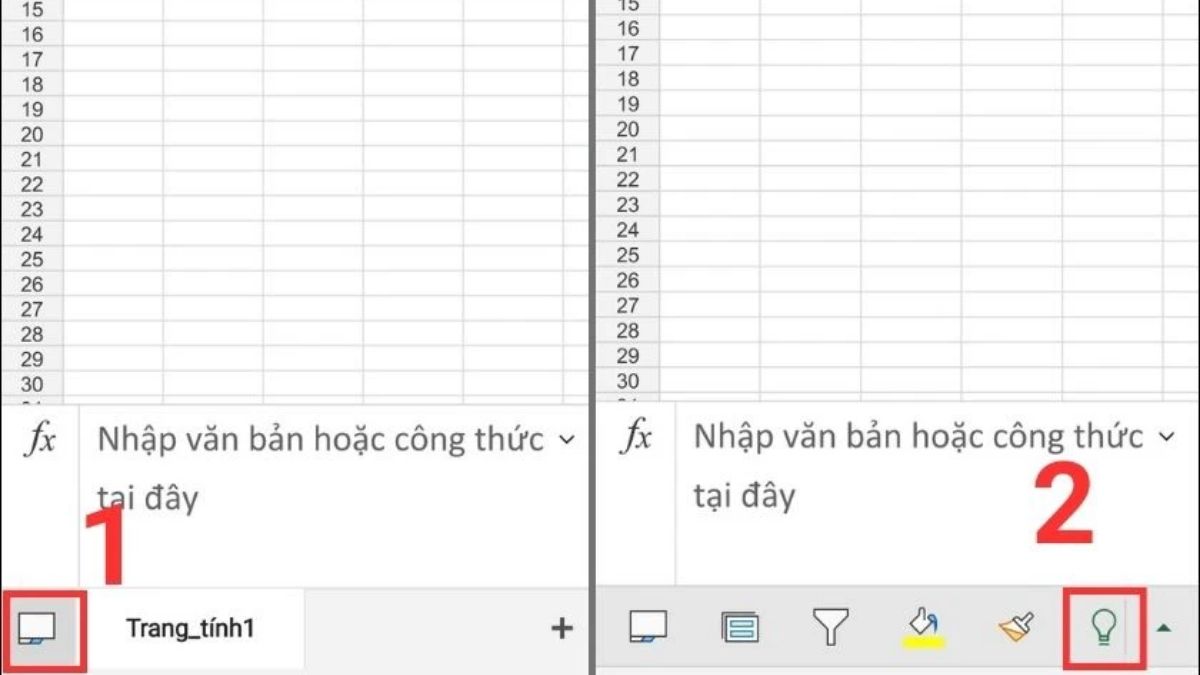Cách chèn ảnh vào Excel trên điện thoại bước 1