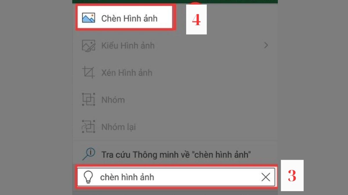 Cách chèn ảnh vào Excel trên điện thoại bước 2