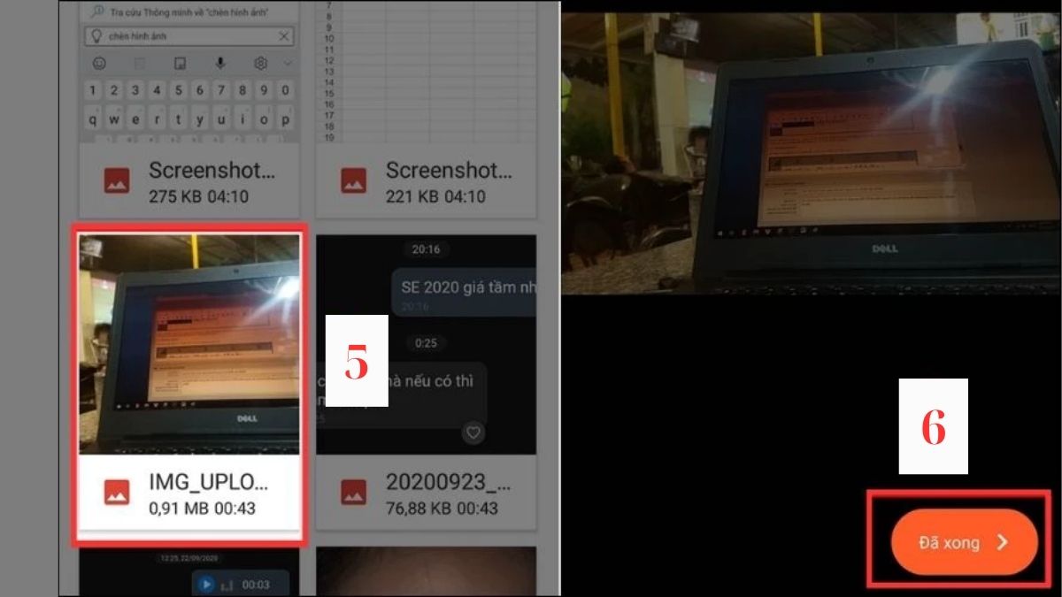 Cách chèn ảnh vào Excel trên điện thoại bước 3