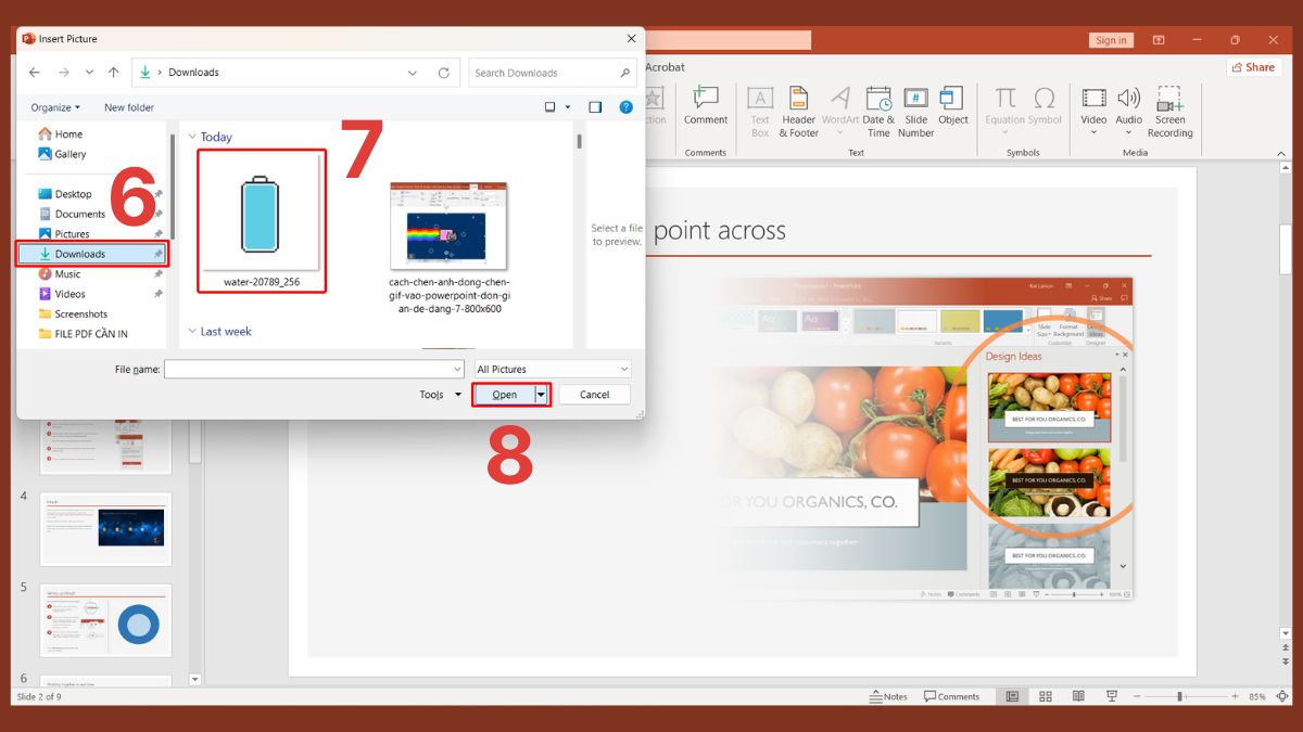Cách chèn GIF có sẵn vào PowerPoint trên máy tính bước 3