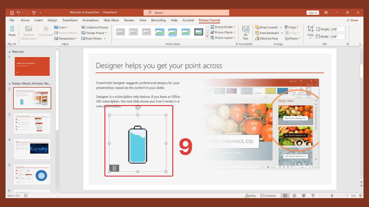 Cách chèn GIF có sẵn vào PowerPoint trên máy tính bước 4