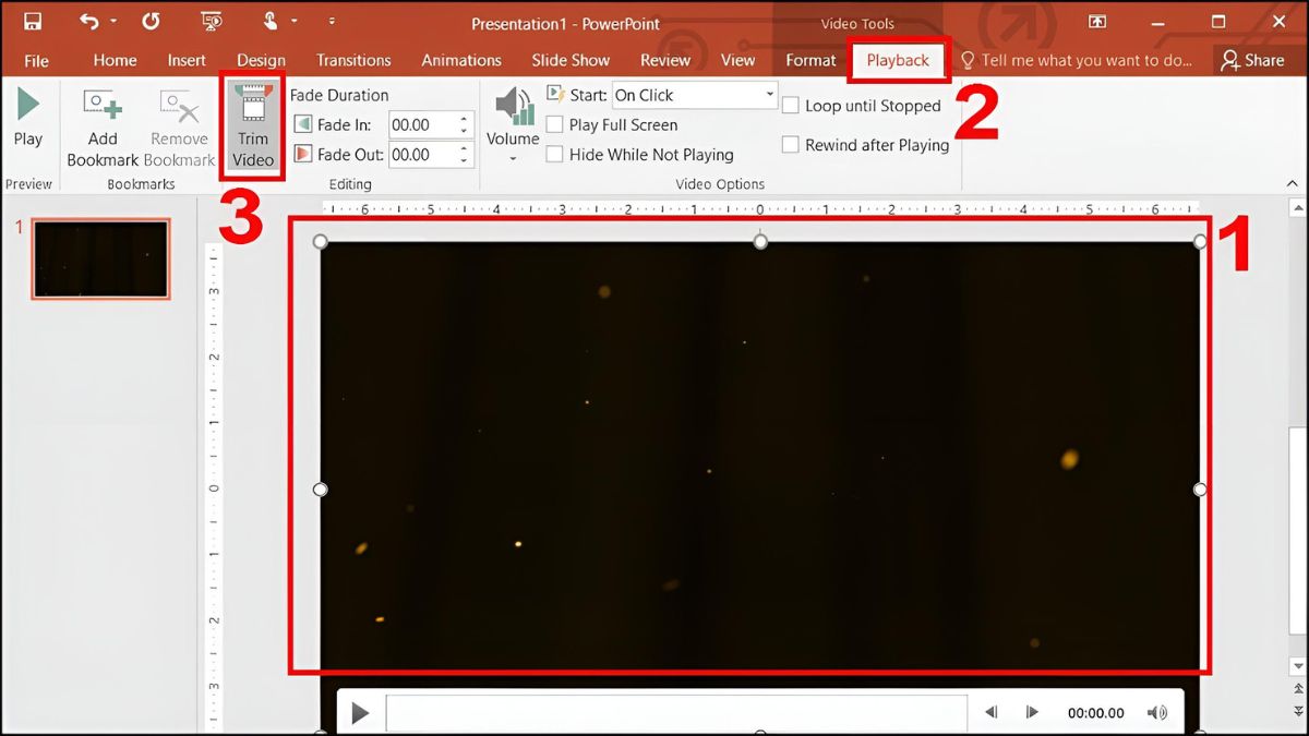 Cắt ngắn video sau khi chèn vào PowerPoint bước 2 (Hình minh họa)