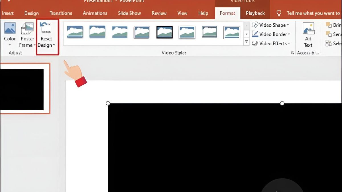 Điều chỉnh độ sáng, màu nền video sau khi chèn vào PowerPoint bước 3 (Hình minh họa)
