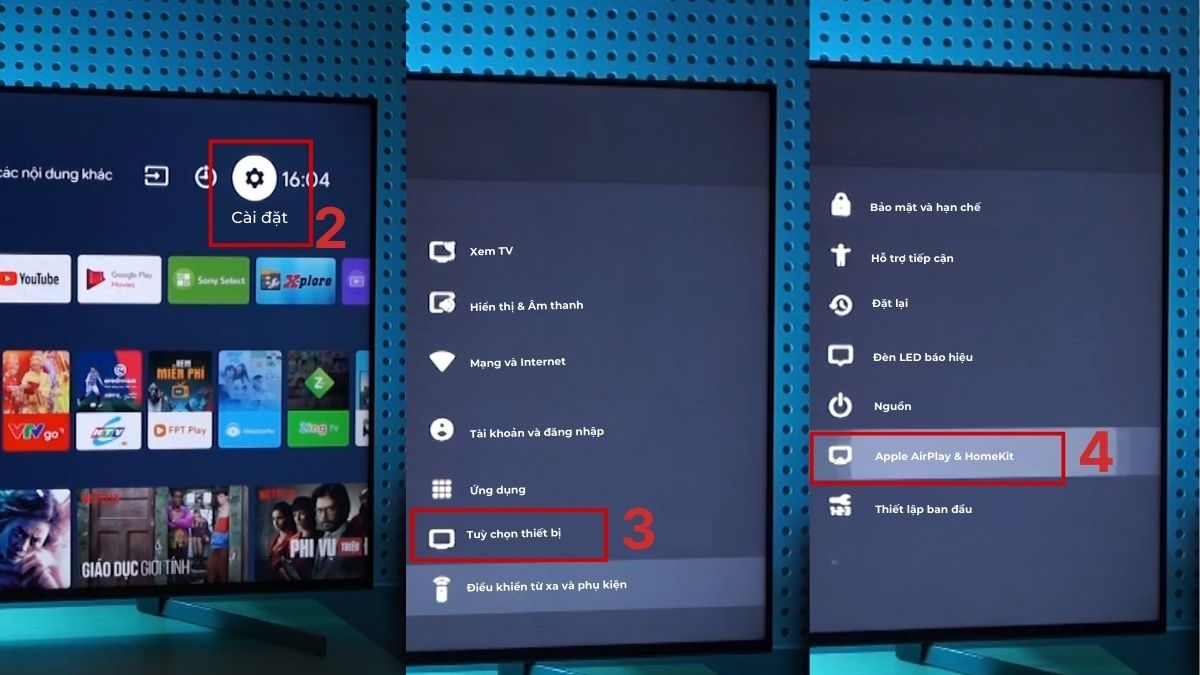 Trình chiếu màn hình iPhone lên tivi Sony bằng AirPlay bước 2