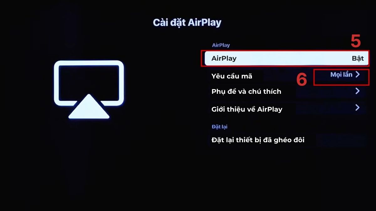 Trình chiếu màn hình iPhone lên tivi Sony bằng AirPlay bước 3