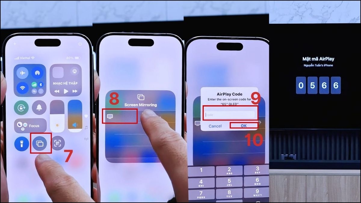 Trình chiếu màn hình iPhone lên tivi Sony bằng AirPlay bước 4