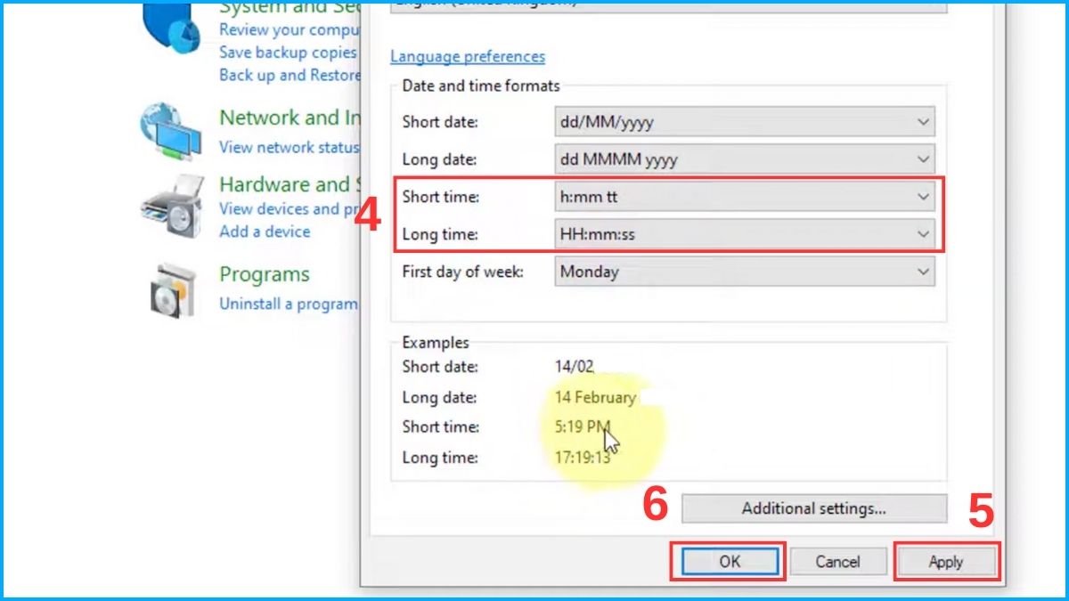 Cách chỉnh 24 giờ trên máy tính Win 10 bước 3