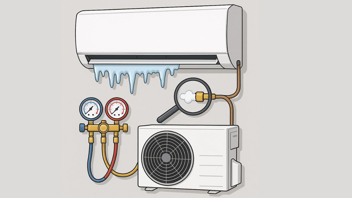 Hệ thống bị thiếu gas hoặc gặp sự cố rò rỉ gas