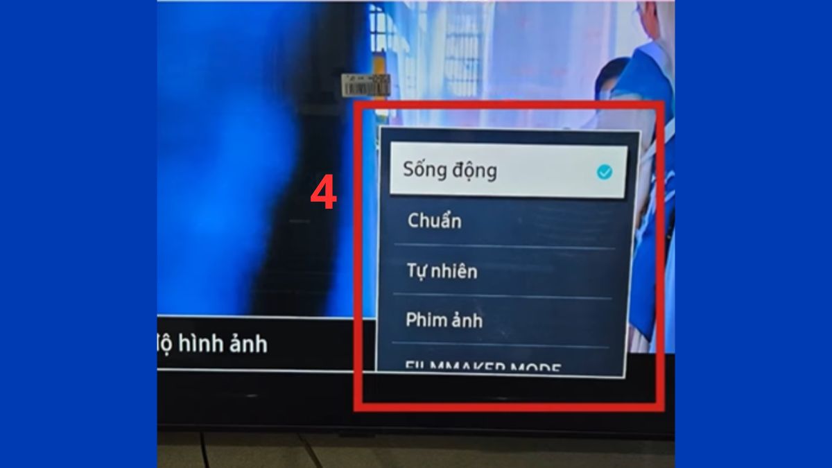 Kiểm tra và chọn đúng chế độ hình ảnh trên tivi Samsung bước 3