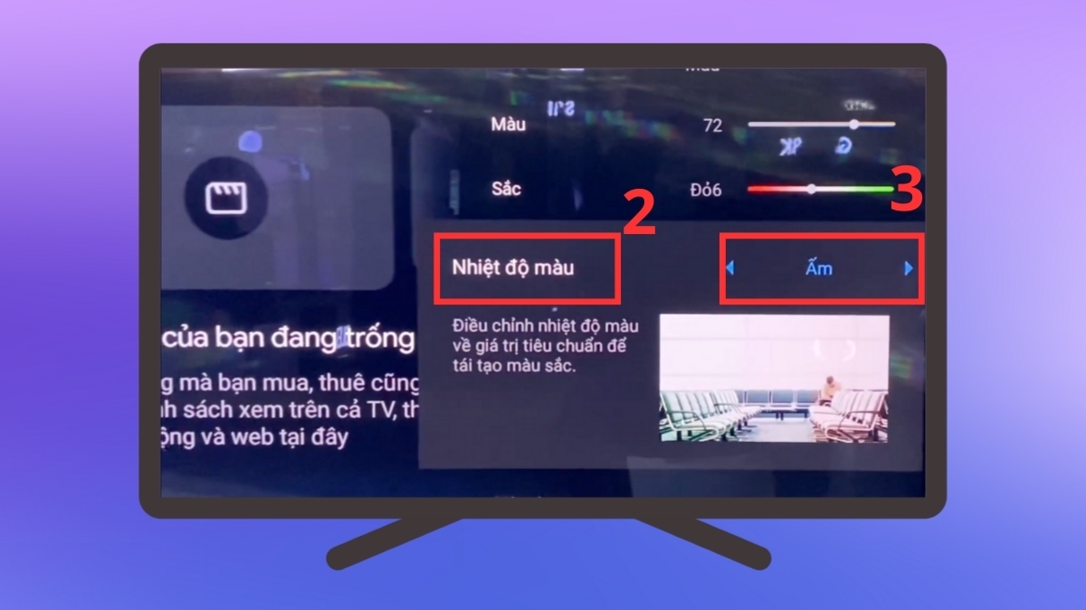 Điều chỉnh nhiệt độ màu cho tivi đời cũ bước 2
