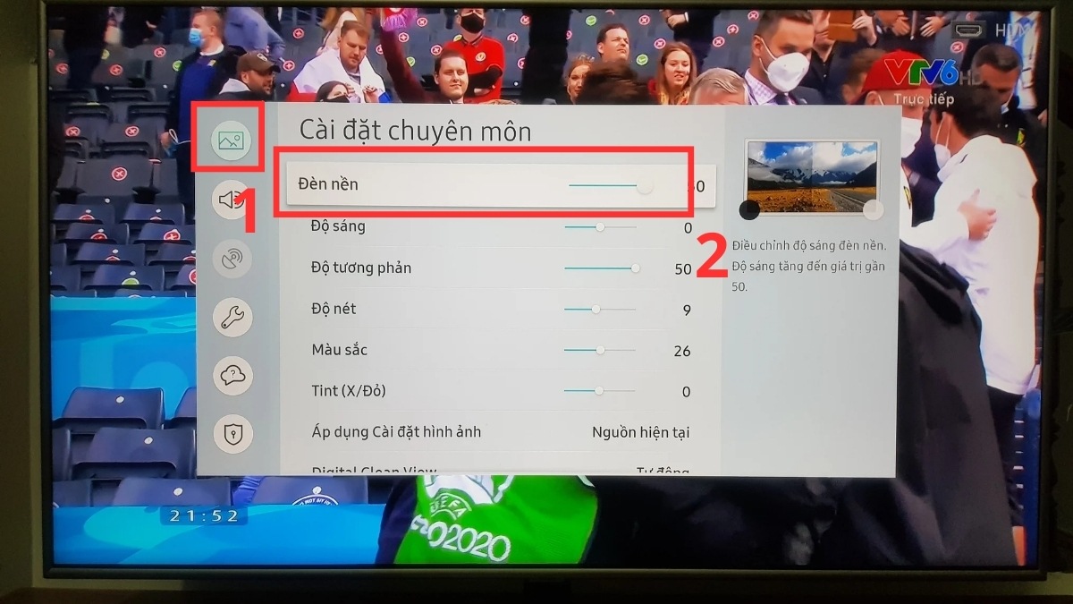 Điều chỉnh đèn nền (Backlight)