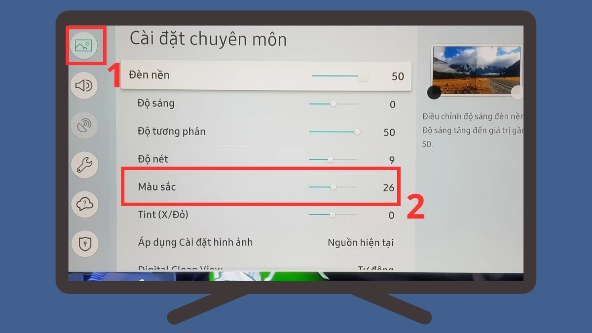 Điều chỉnh màu sắc cho tivi đời cũ