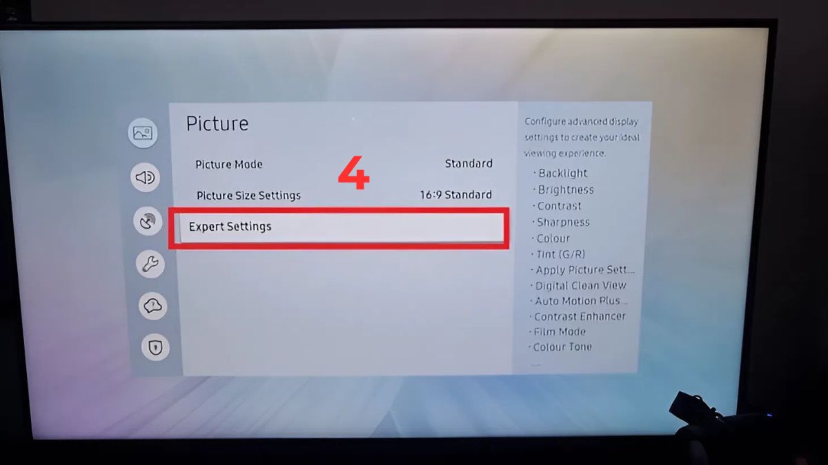 Hướng dẫn cách chỉnh màu tivi Samsung đơn giản bước 4