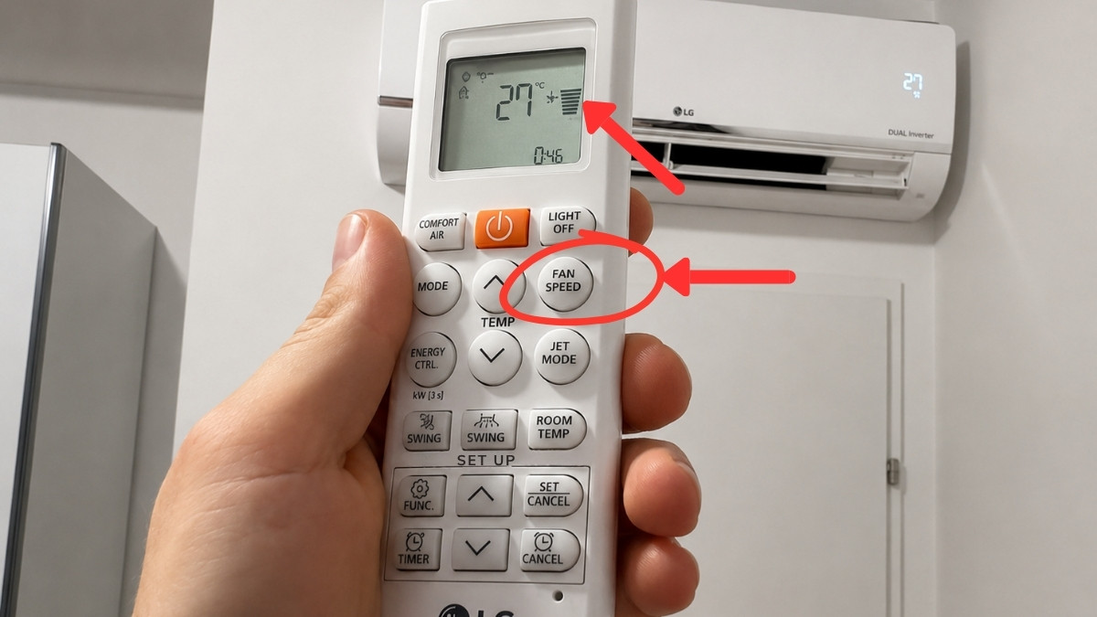 Điều chỉnh tốc độ quạt gió cao và hướng gió