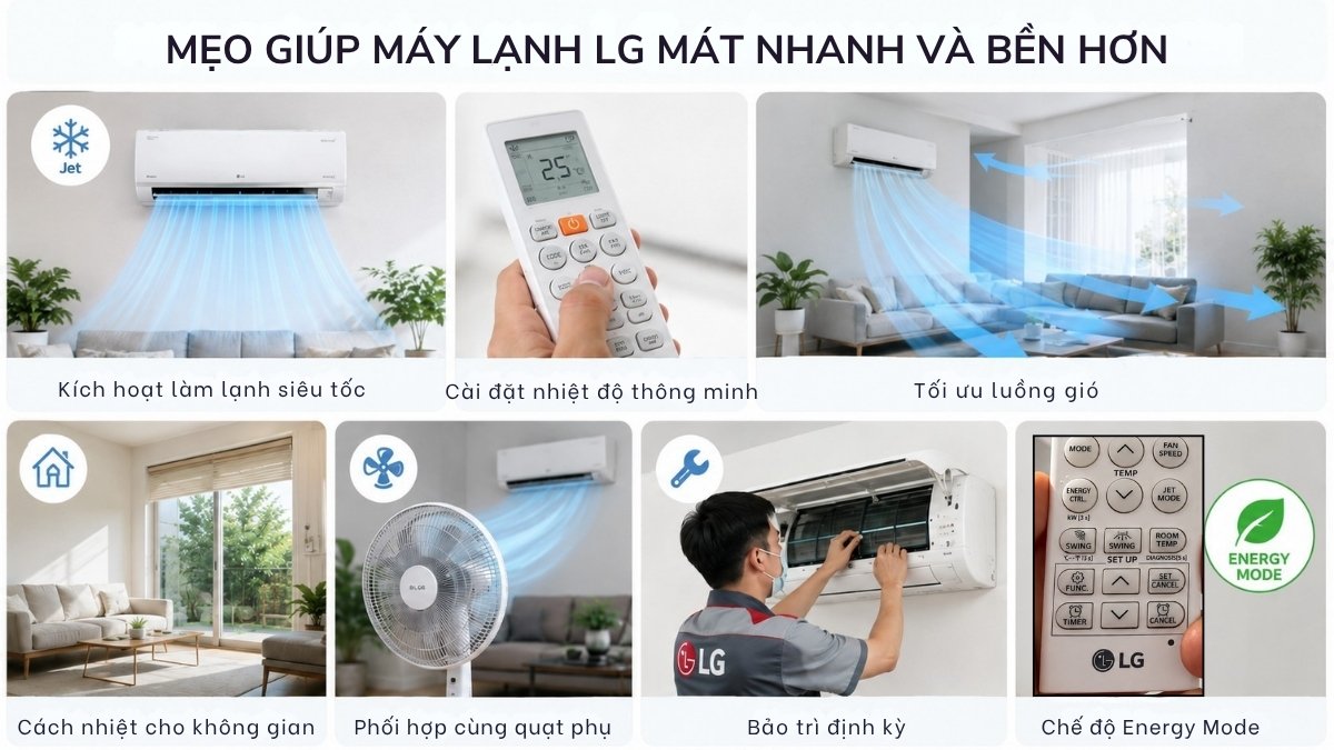 Mẹo giúp máy lạnh LG mát nhanh và bền hơn