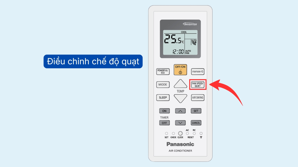 Điều chỉnh quạt ở chế độ AUTO hoặc QUIET