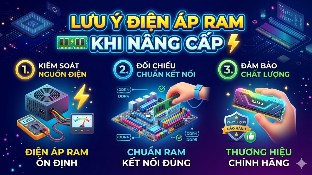 Một số lưu ý về điện áp RAM khi nâng cấp