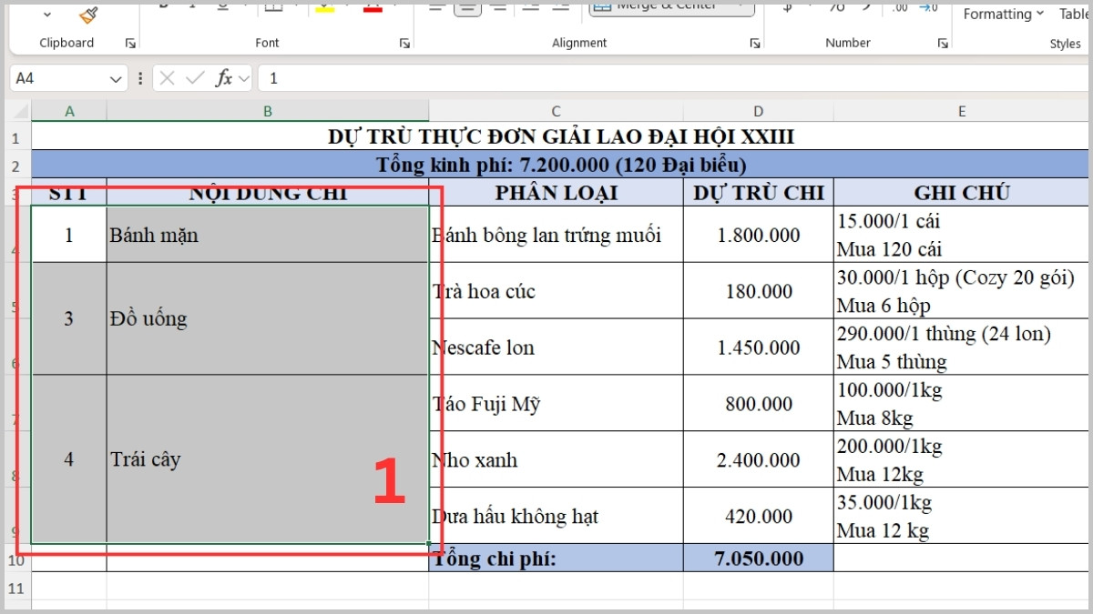 Cách chụp màn hình Excel thành hình ảnh bước 1