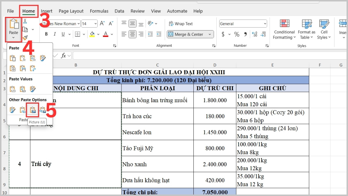 Cách chụp màn hình Excel thành hình ảnh bước 3