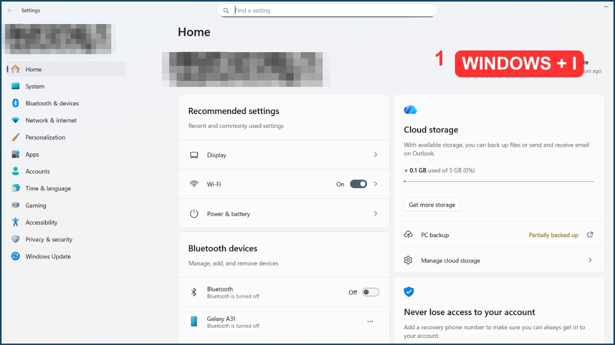Kiểm tra cài đặt touchpad bước 1