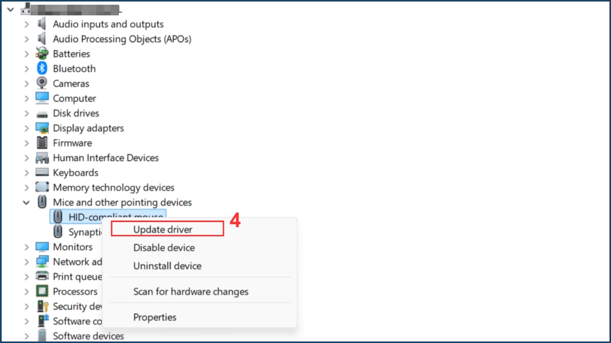 Cập nhật driver touchpad bước 3