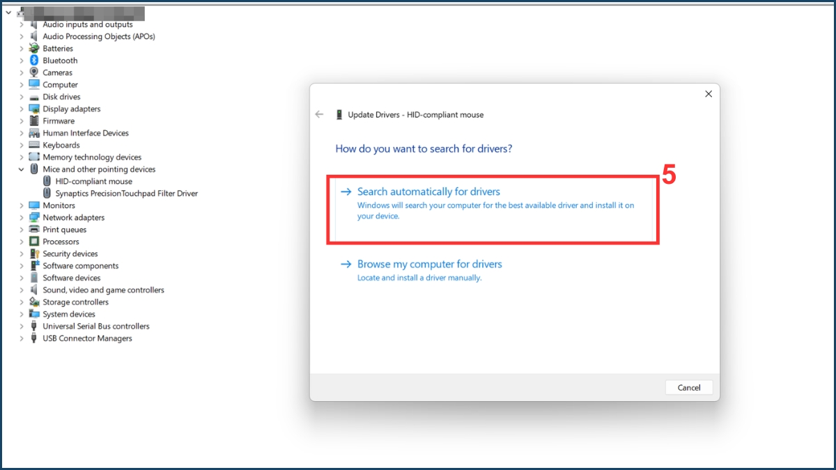 Cập nhật driver touchpad bước 4