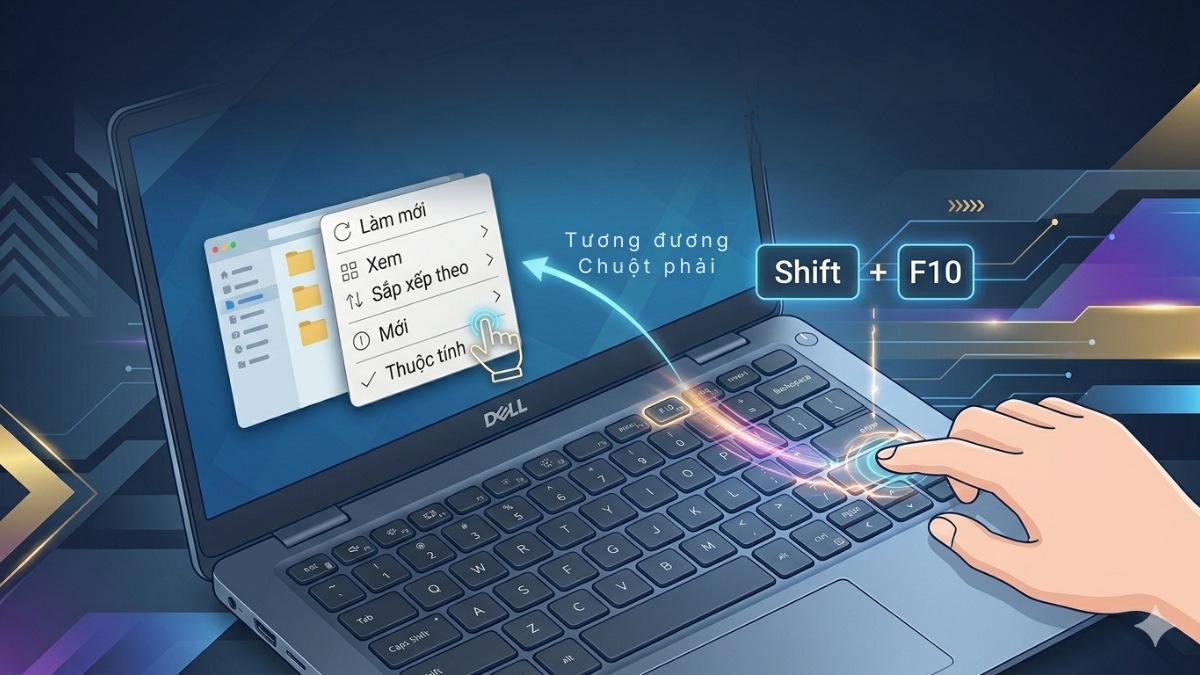 Sử dụng tổ hợp phím Shift + F10