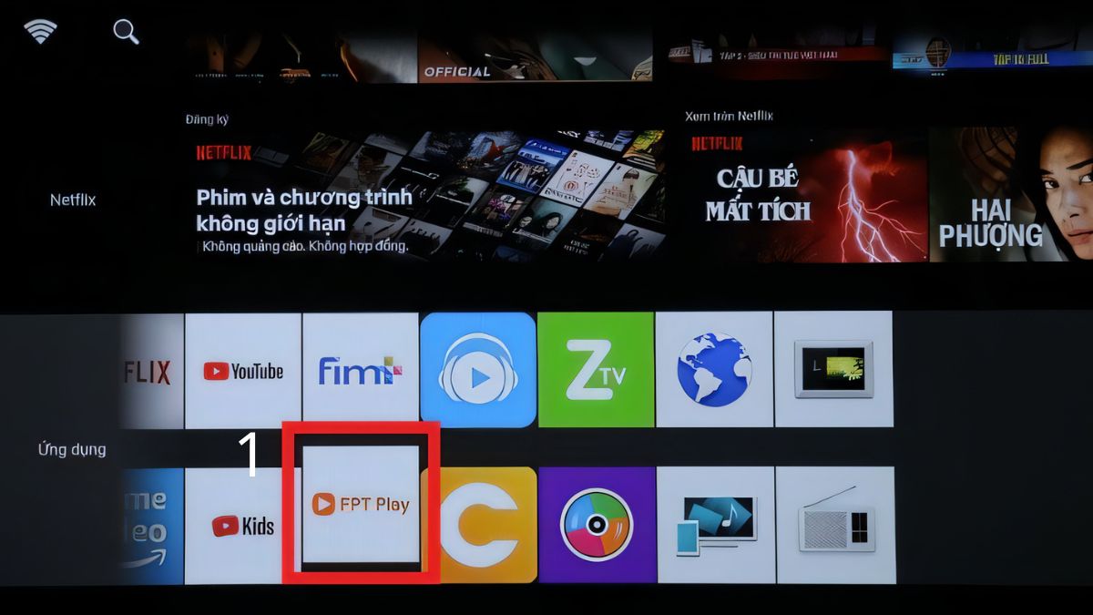 Hướng dẫn cách đăng nhập FPT Play trên tivi đơn giản bước 1