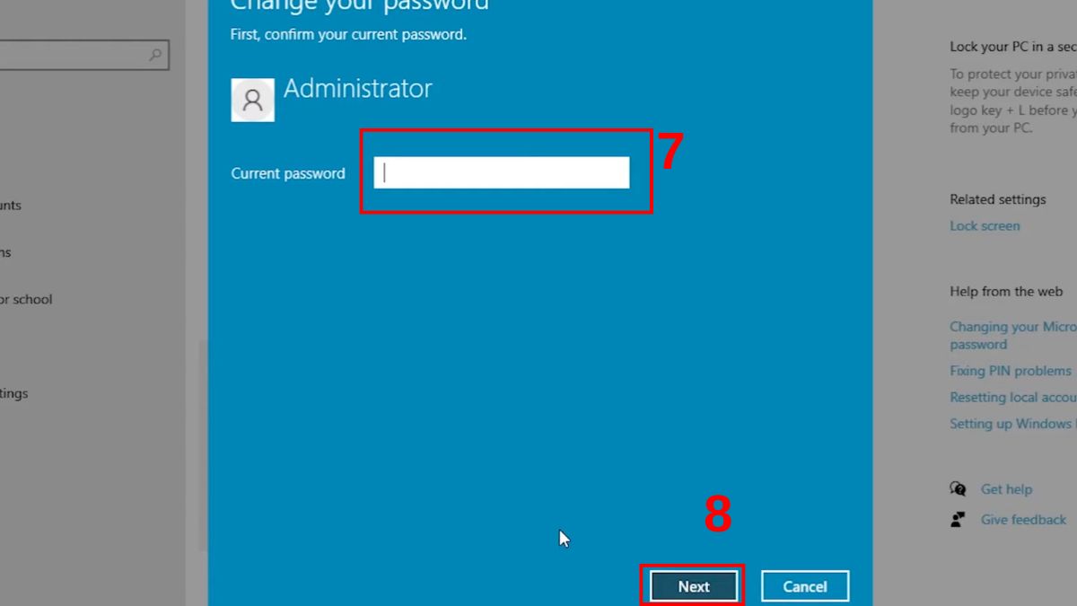 Nhập mật khẩu hiện tại của laptop DELL