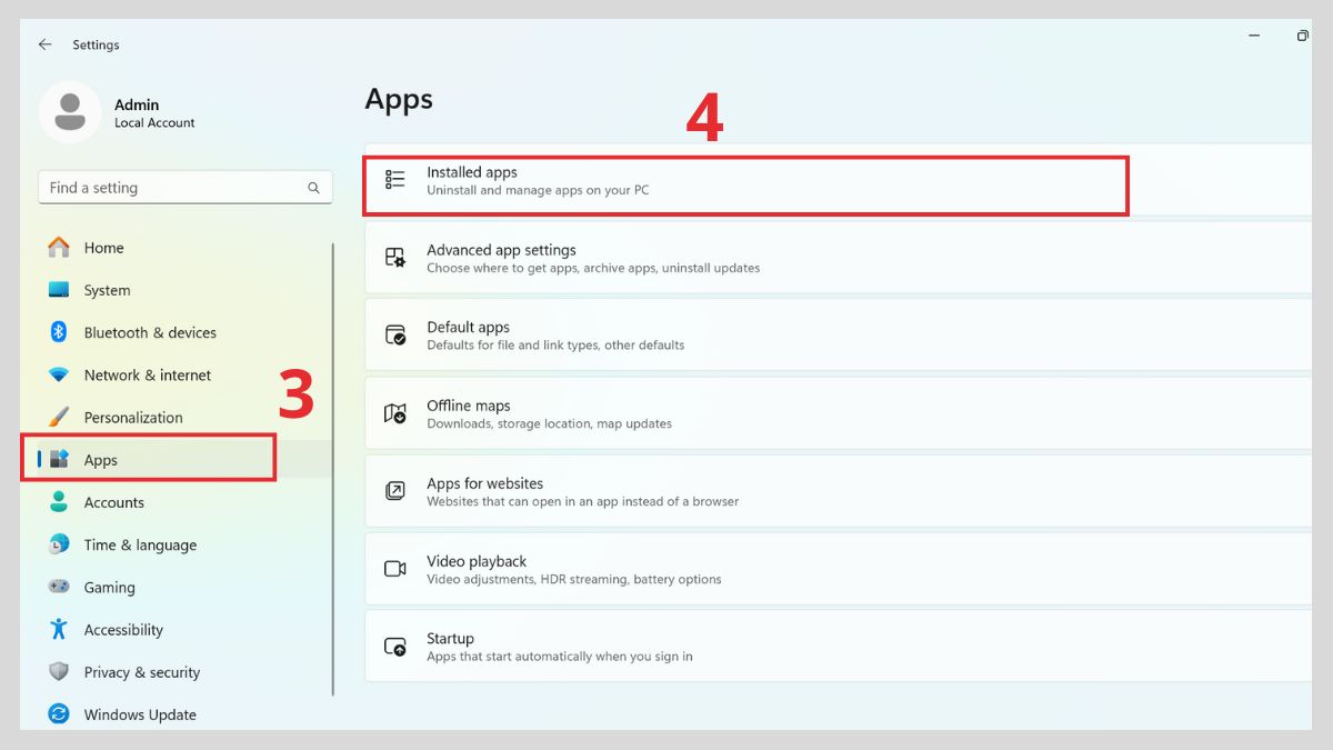 Gỡ bỏ những ứng dụng không cần thiết bước 2