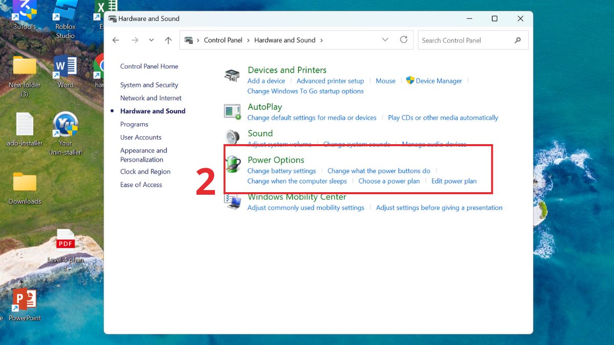 Bật chế độ hiệu suất tối đa khi cắm sạc để máy tính chạy hết công suất bước 2