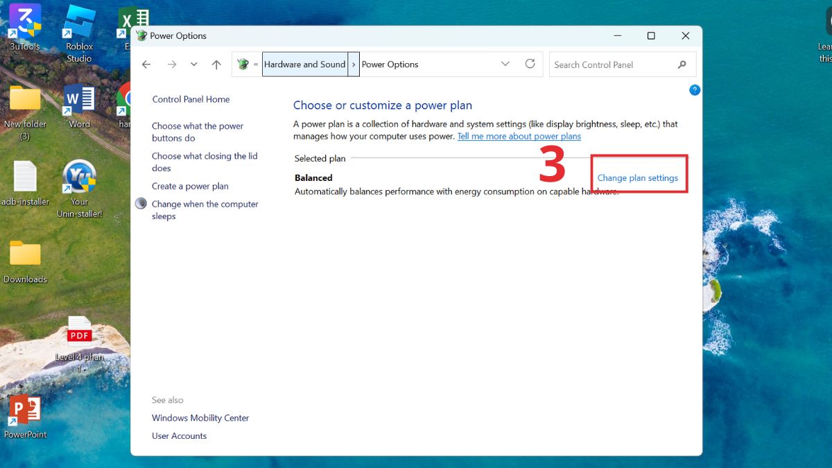 Bật chế độ hiệu suất tối đa khi cắm sạc để máy tính chạy hết công suất bước 3