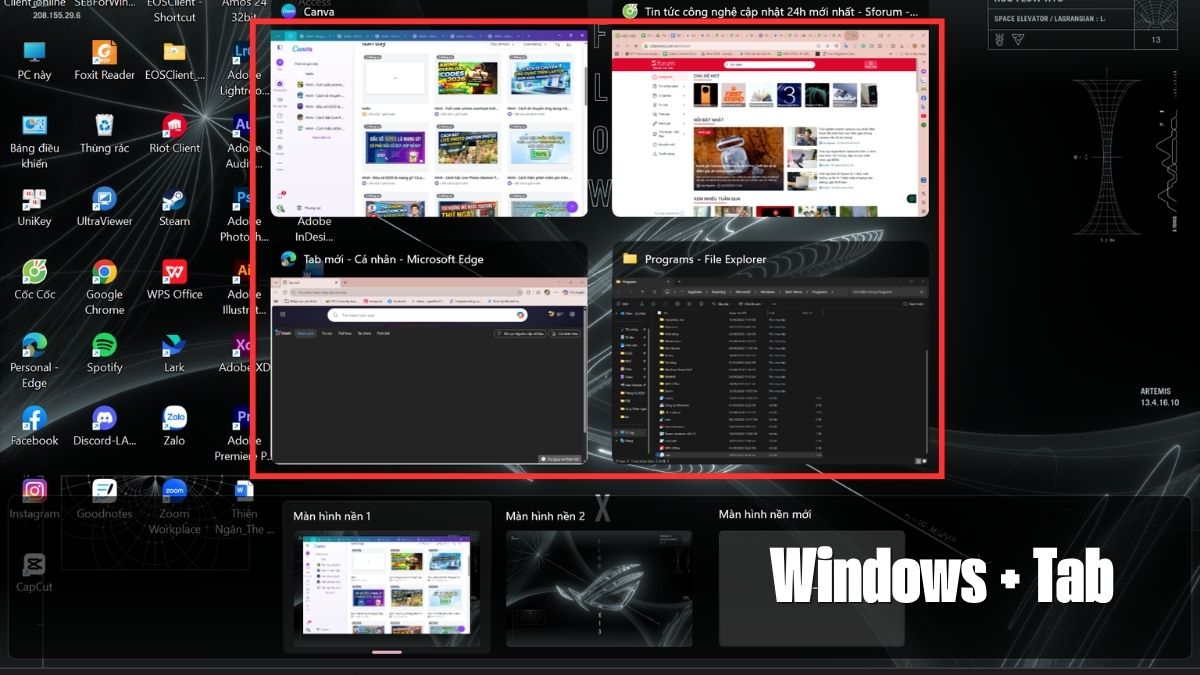 Sử dụng Virtual Desktop để phân chia ứng dụng theo nhóm
