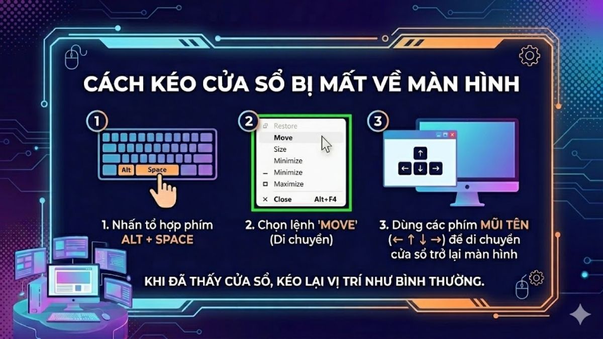 Cửa sổ app bị mất ngoài viền màn hình và cách sửa lỗi