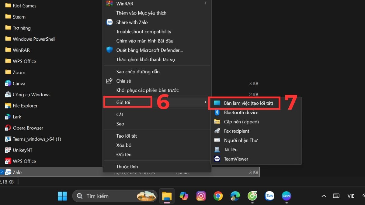 Cách di chuyển ứng dụng ra màn hình chính laptop bước 3