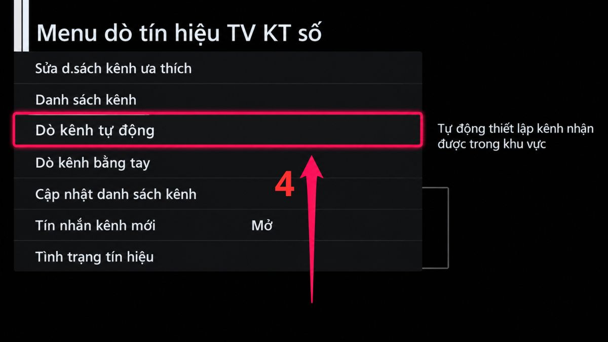 Cách dò kênh trên các dòng Smart TV Panasonic bước 3